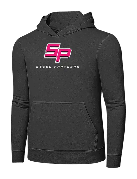 Charcoal 7.8 oz Ring Spun Hooded Sweatshirt w/Steel Partners Logo