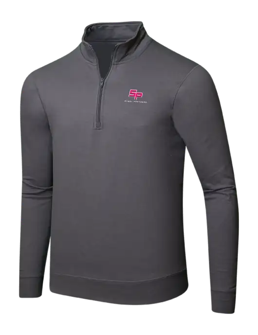 Charcoal 8.5 oz Ring Spun 1/4 Zip Pullover Sweatshirt w/Steel Partners Logo