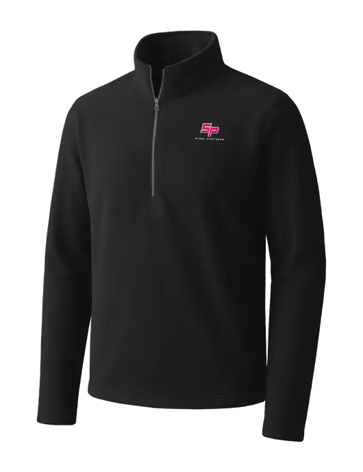 Black Microfleece 1/2 Zip Pullover w/Steel Partners Logo