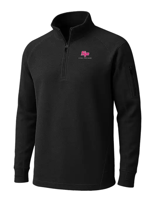 Black Tech Fleece 1/4 Zip Pullover w/Steel Partners Logo