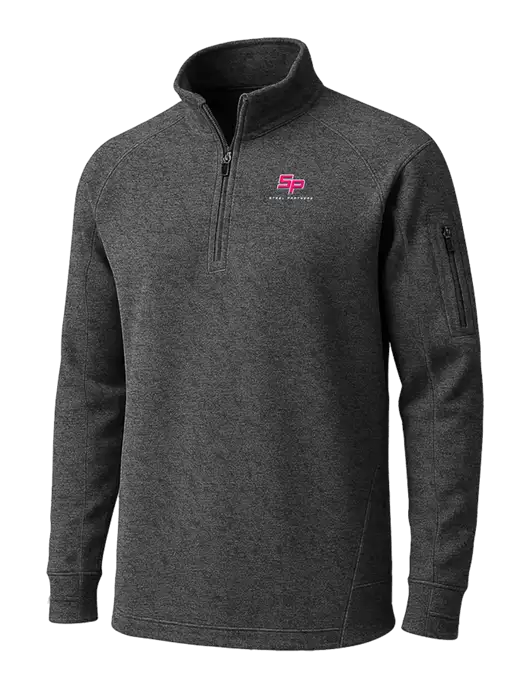 Graphite Heather Tech Fleece 1/4 Zip Pullover w/Steel Partners Logo