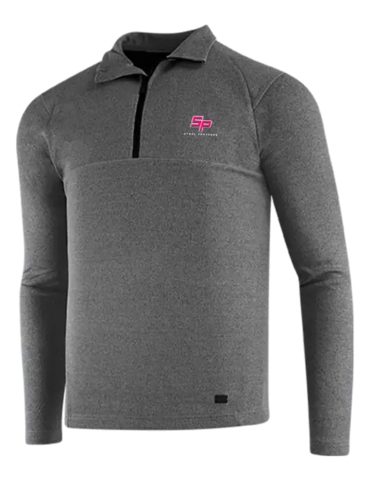 OGIO Dark Grey Heather Transition 1/4 Zip Pullover w/Steel Partners Logo
