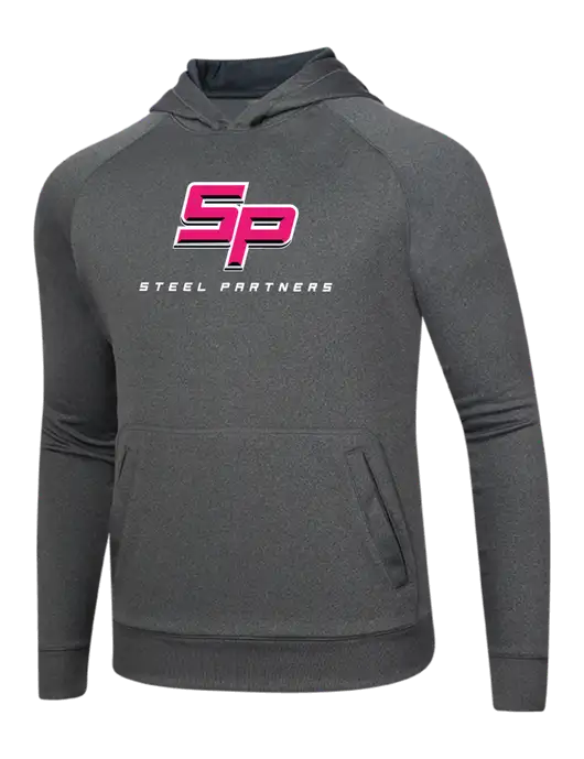 Tech Graphite Heather Fleece Hooded Sweatshirt w/Steel Partners Logo