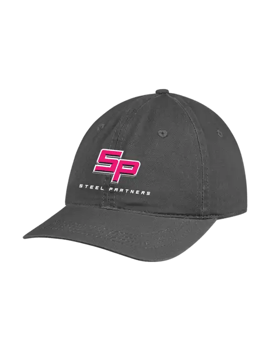 Garment Washed Unstructured Twill Charcoal Cap w/Steel Partners Logo