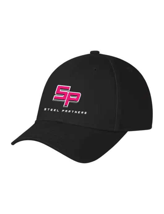Black Structured Cap Hook & Loop w/Steel Partners Logo