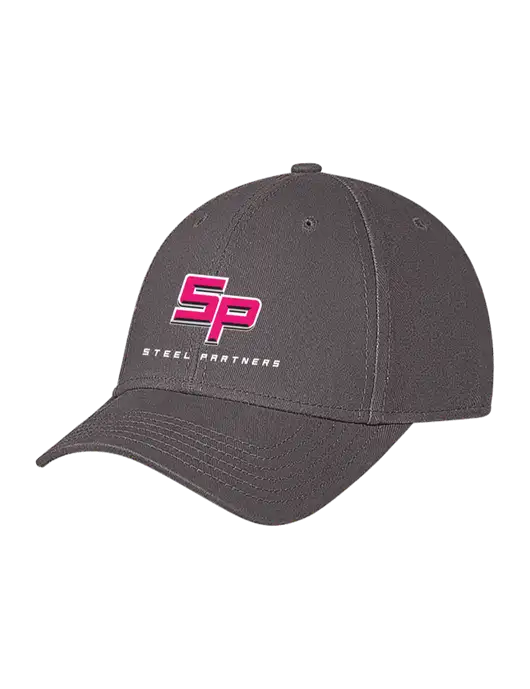 Medium Dark Grey Structured Soft Snap Closure Hook & Loop Cap w/Steel Partners Logo