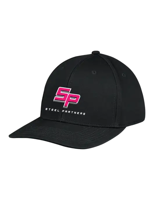 Premium Modern Structured Twill Black Snapback Cap w/Steel Partners Logo