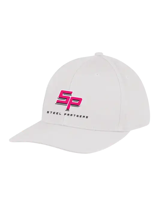 Premium Modern Structured Twill White Snapback Cap w/Steel Partners Logo
