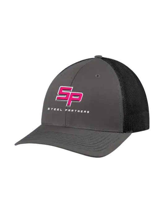 Richardson Adjustable Snapback Original 112 Trucker Cap Dark Grey w/Black Mesh w/Steel Partners Logo