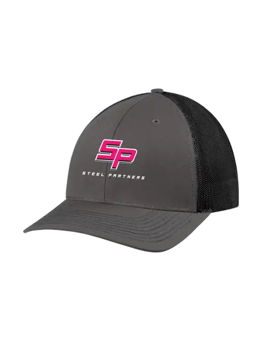 Richardson Adjustable Snapback Original 112 Trucker Cap Dark Grey w/Black Mesh w/Steel Partners Logo