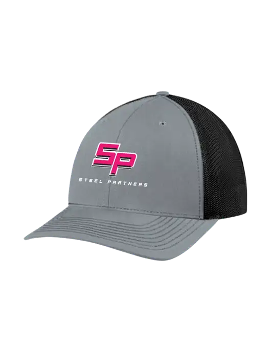 Richardson Adjustable Snapback Original 112 Trucker Cap Heather Grey w/Black Mesh w/Steel Partners Logo