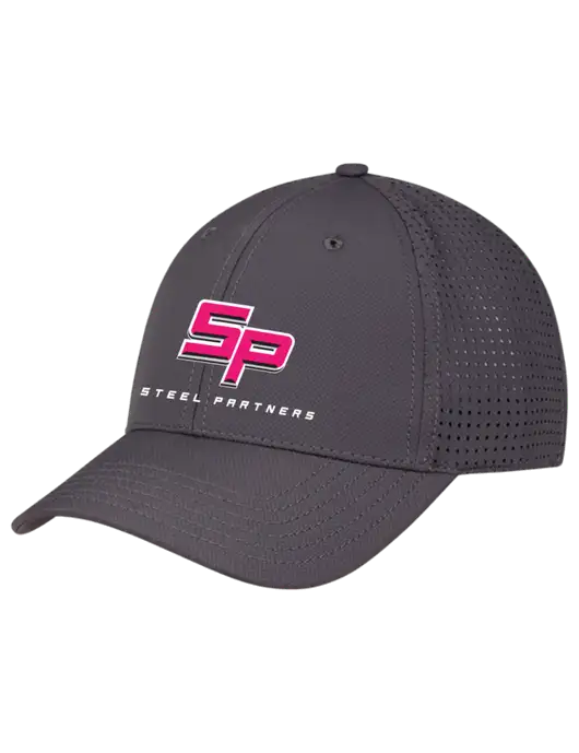 Charcoal Performance Stretchable Cap Hook & Loop w/Steel Partners Logo