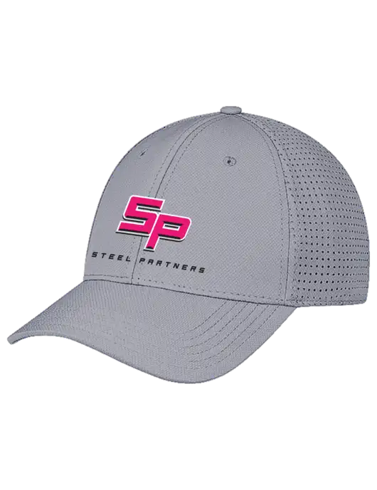 Grey Performance Stretchable Cap Hook & Loop w/Steel Partners Logo