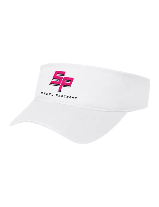 White Cap Visor w/Steel Partners Logo