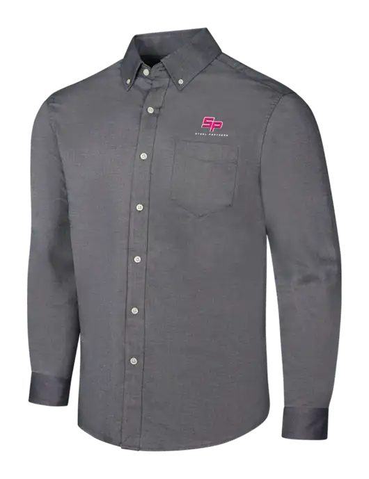 Dark Grey SuperPro Oxford Shirt w/Steel Partners Logo