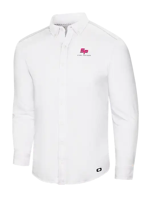 OGIO Bright White Modern Code Stretch Button-Up Shirt w/Steel Partners Logo