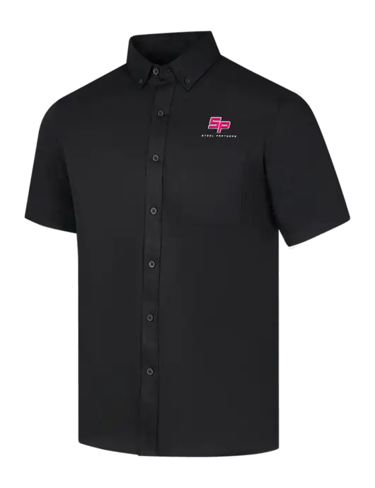 Short Sleeve Deep Black Superpro React Twill Shirt w/Steel Partners Logo