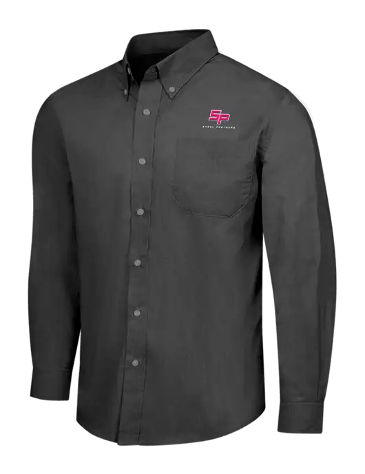 Soft Black Crosshatch Easy Care Shirt w/Steel Partners Logo