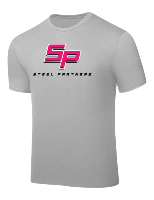 Silver PosiCharge Competitor Tee w/Steel Partners Logo