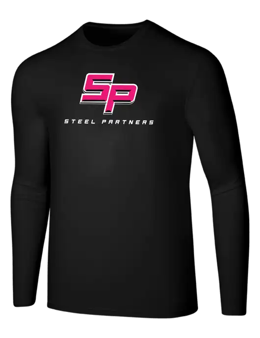 Seriously Soft Black Long Sleeve T-Shirt w/Steel Partners Logo