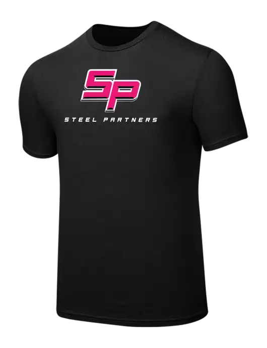 Seriously Soft Black T-Shirt w/Steel Partners Logo