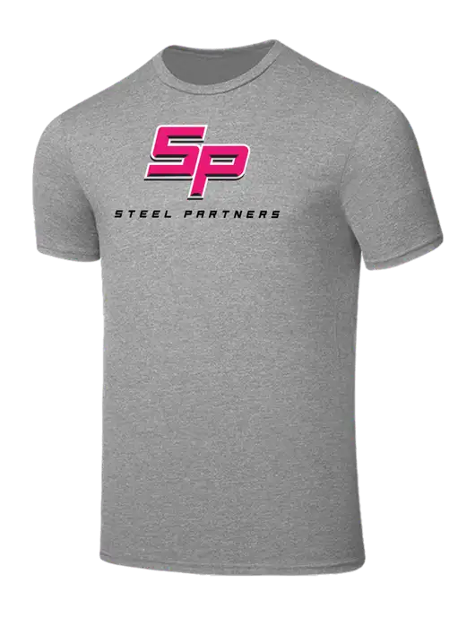 Seriously Soft Light Heather Grey T-Shirt w/Steel Partners Logo