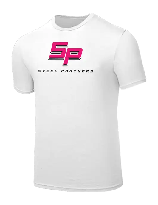 Seriously Soft White T-Shirt w/Steel Partners Logo