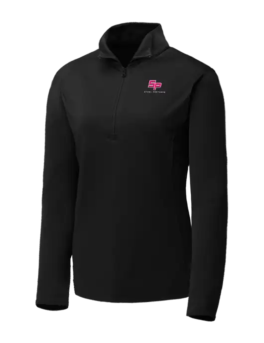 Black Womens Posicharge Competitor ¼ Zip Pullover w/Steel Partners Logo