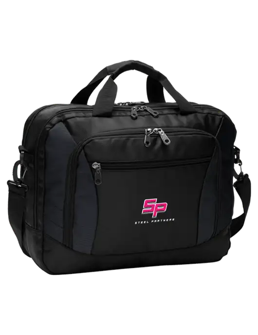 Commuter Black Laptop Briefcase w/Steel Partners Logo
