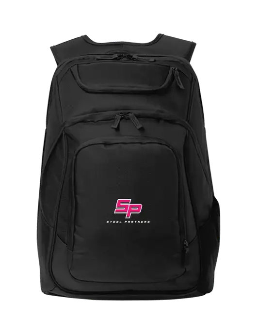 Executive Black Laptop Backpack w/Steel Partners Logo