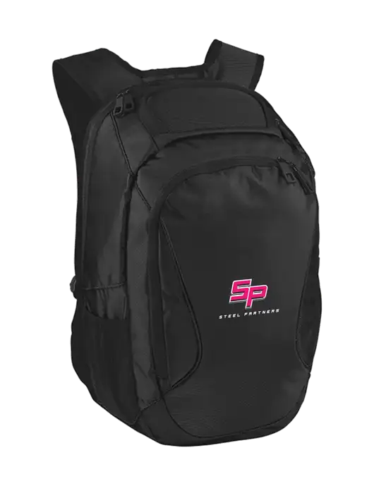 Stealth Black Laptop Backpack w/Steel Partners Logo