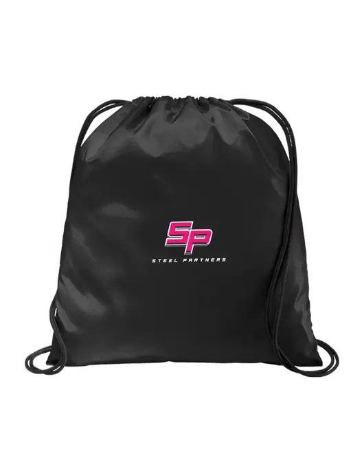 Drawstring  Black Cinch Pack w/Steel Partners Logo