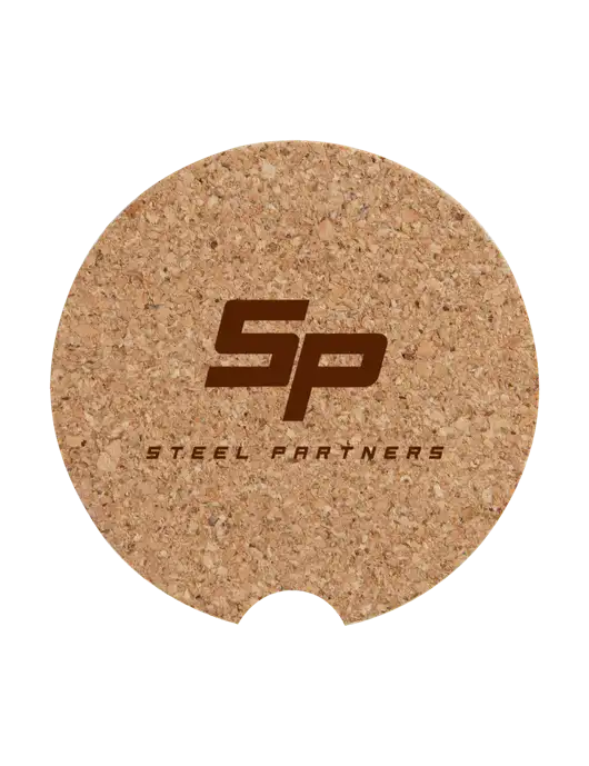 Cork Car Coaster, 2.5" w/Steel Partners Logo
