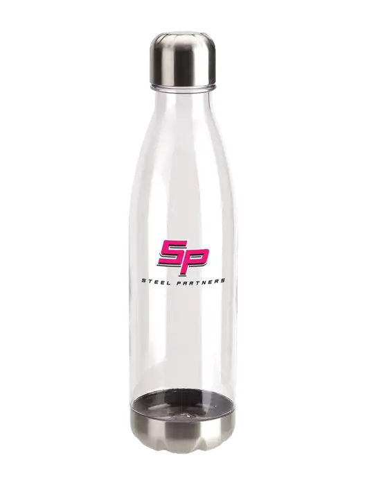 Bayside Tritan Clear 25 oz Bottle with Stainless Base and Cap w/Steel Partners Logo