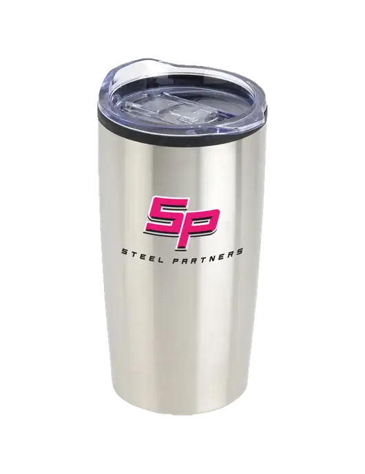Olympus Silver 20 oz Tumbler w/Steel Partners Logo