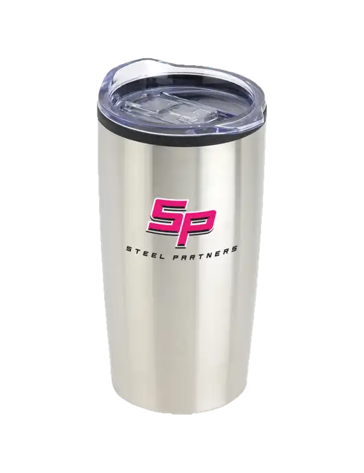 Olympus Silver 20 oz Tumbler w/Steel Partners Logo