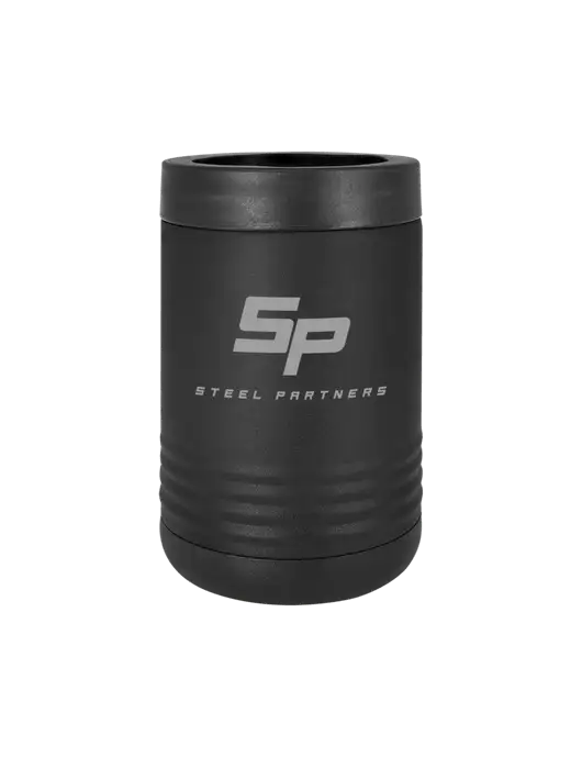 Polar Camel 12 oz Powder Coated Black Vacuum Insulated Beverage Holder w/Steel Partners Logo