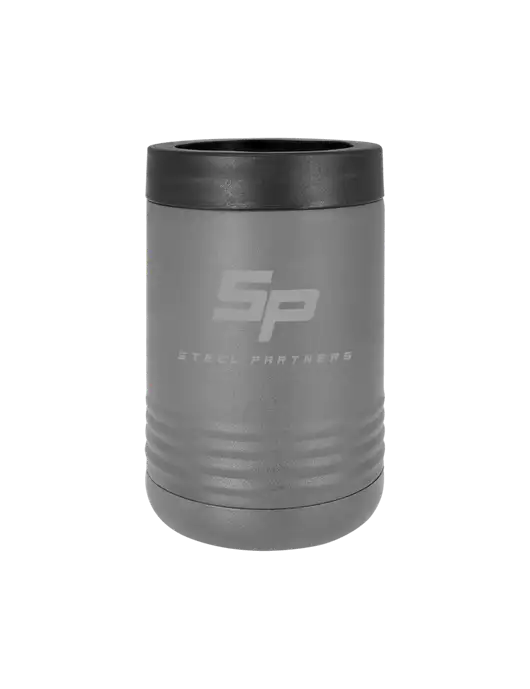 Polar Camel 12 oz Powder Coated Grey Vacuum Insulated Beverage Holder w/Steel Partners Logo