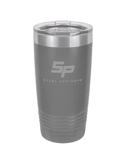 Polar Camel 20 oz Powder Coated Grey Vacuum Insulated Tumbler  w/Steel Partners Logo