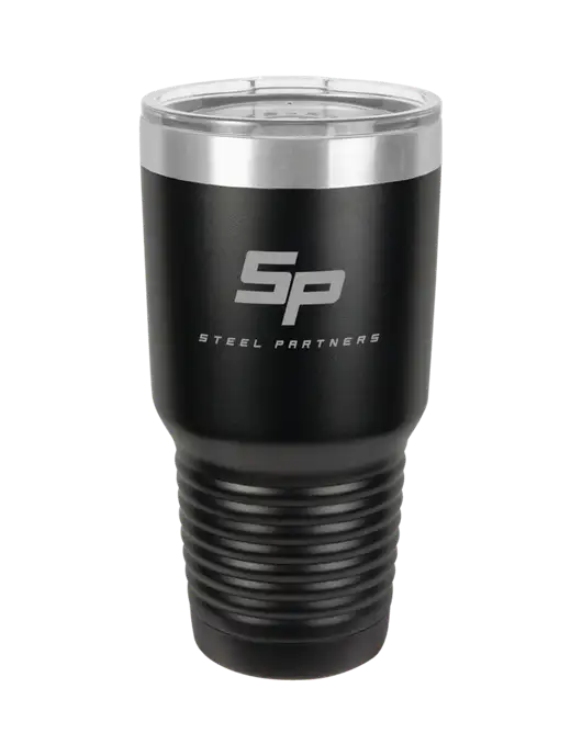 Polar Camel 30 oz Powder Coated Black Vacuum Insulated Tumbler w/Steel Partners Logo