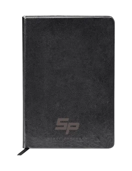 Fabrizio Black Hard Cover 5.75 x 8.3 Journal w/Steel Partners Logo