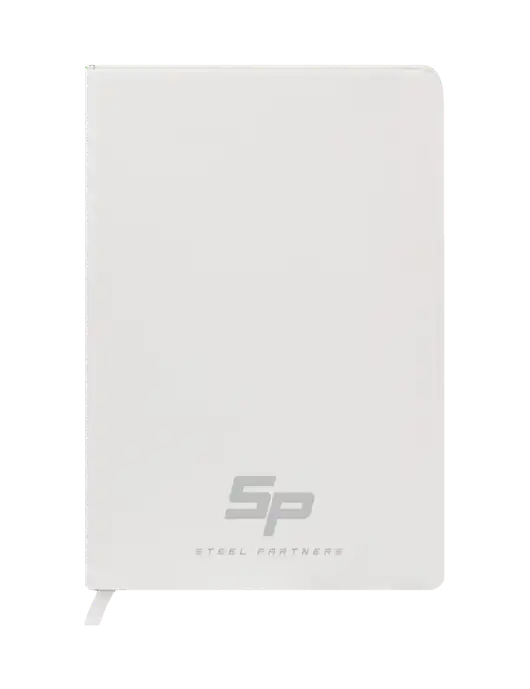 Fabrizio White Hard Cover 5.75 x 8.3  Journal w/Steel Partners Logo