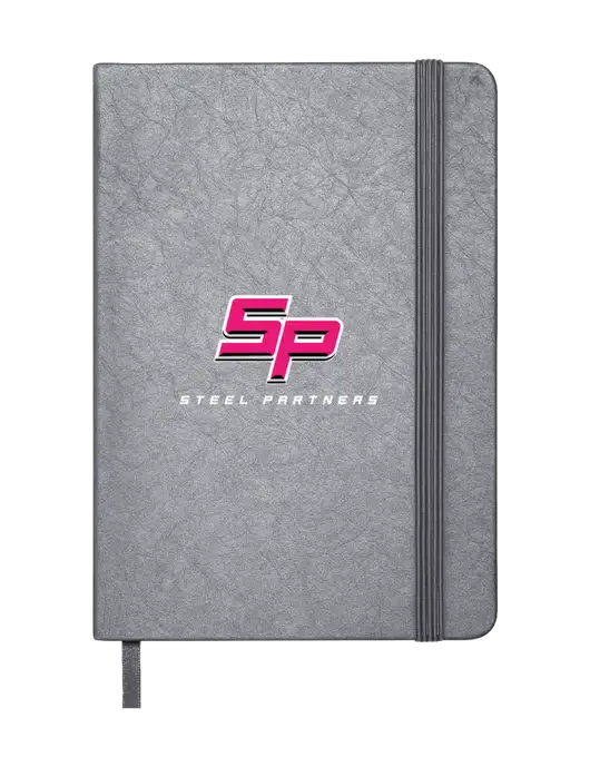 Granite Dark Grey Hardcover Journal, 5.62 X  8.37 w/Steel Partners Logo