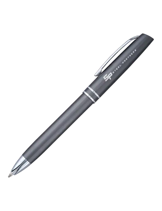 Gunmetal Anguilla Black Ink Pen w/Steel Partners Logo