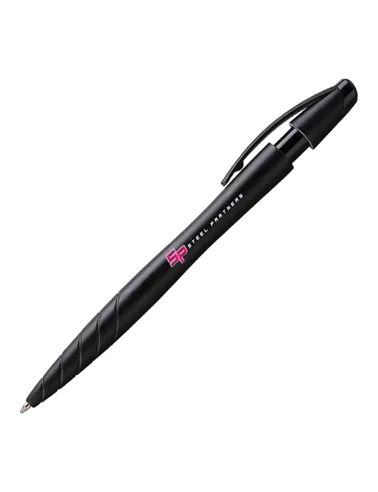 Awali Black Metallic Pen - Black Ink w/Steel Partners Logo