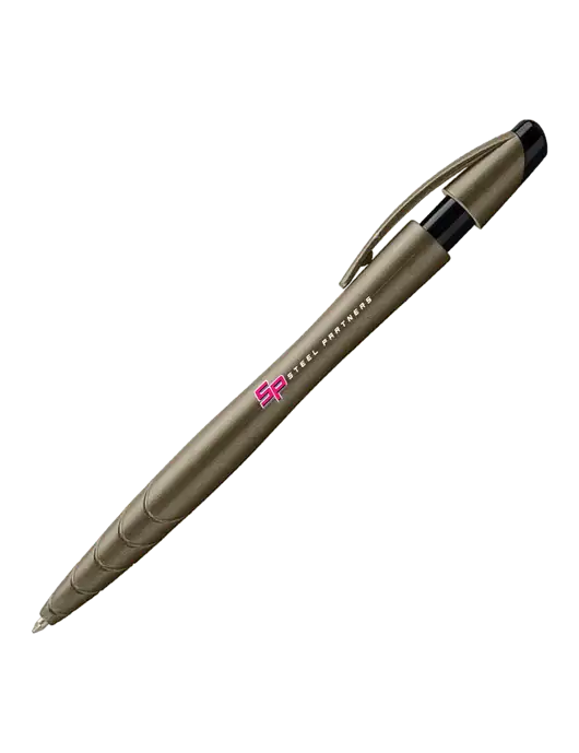 Awali Grey Metallic Pen - Black Ink w/Steel Partners Logo