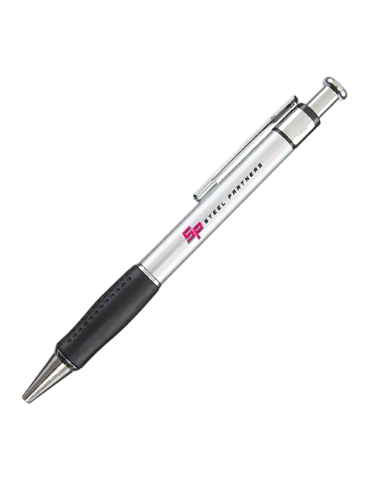 Malta Silver Pen - Black Ink w/Steel Partners Logo