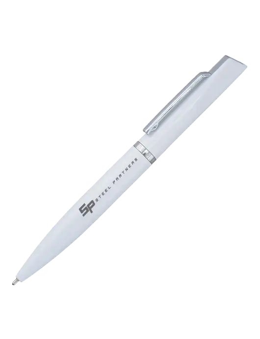 Santos White Pen - Black Ink w/Steel Partners Logo