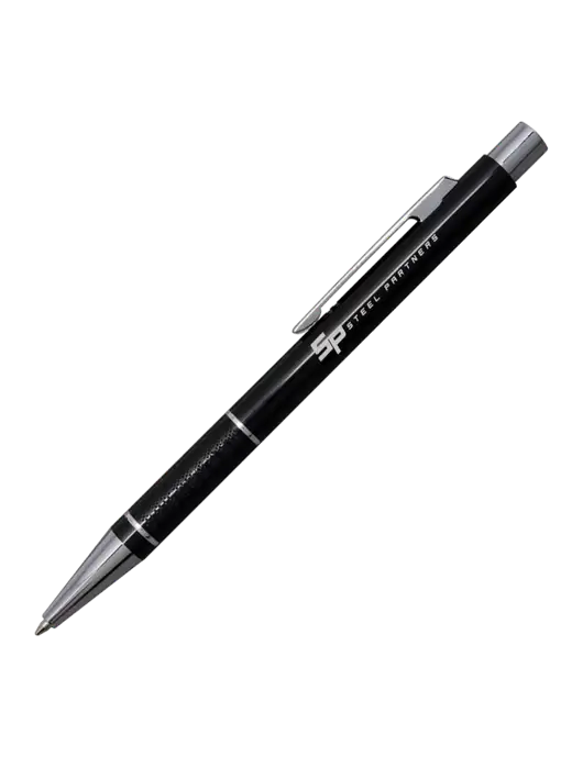 St George Black Pen - Blue Ink w/Steel Partners Logo