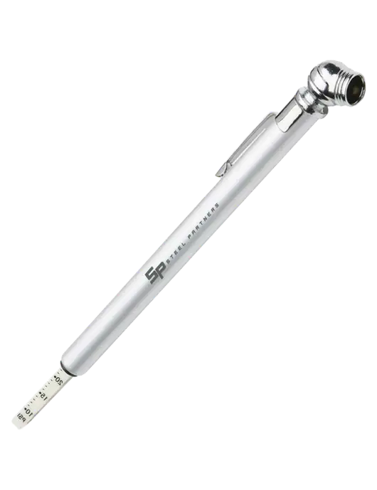 Quick View Silver Tire Gauge w/Steel Partners Logo